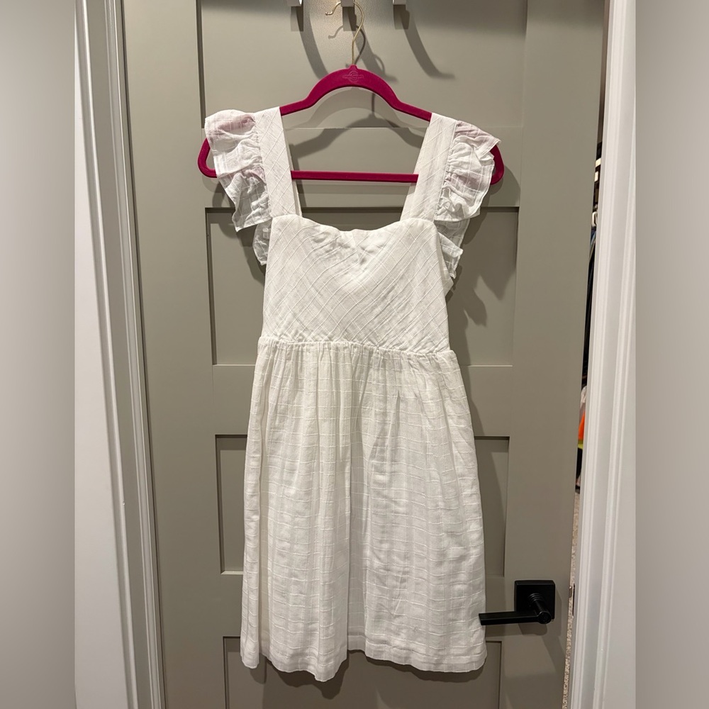 Vineyard Vines White Ruffle-Sleeve Sundress